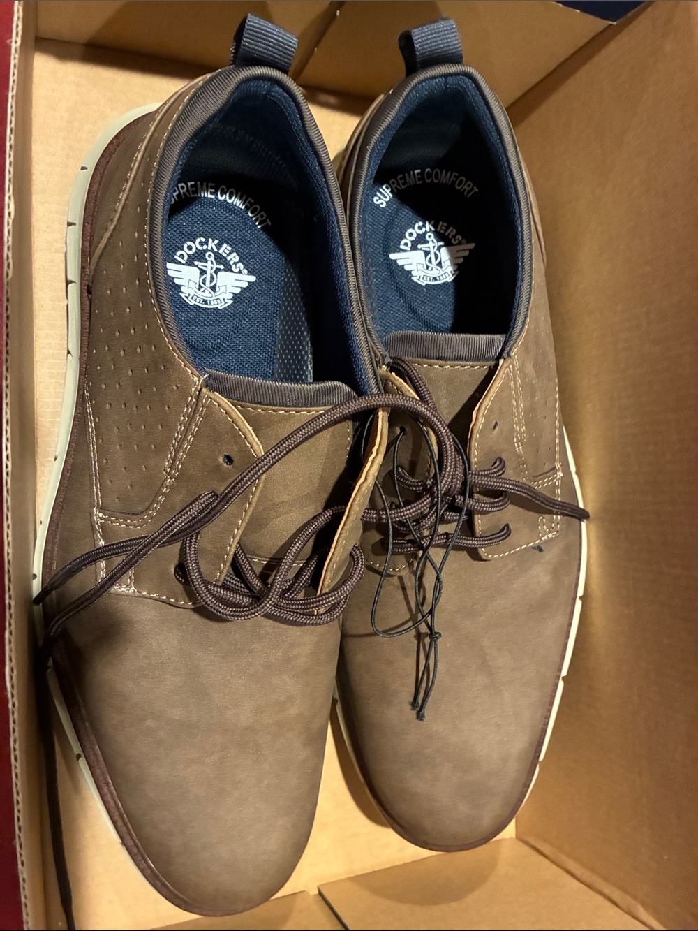 Dockers Men's Brown Casual Slip-On Lace-Up Comfort Shoes